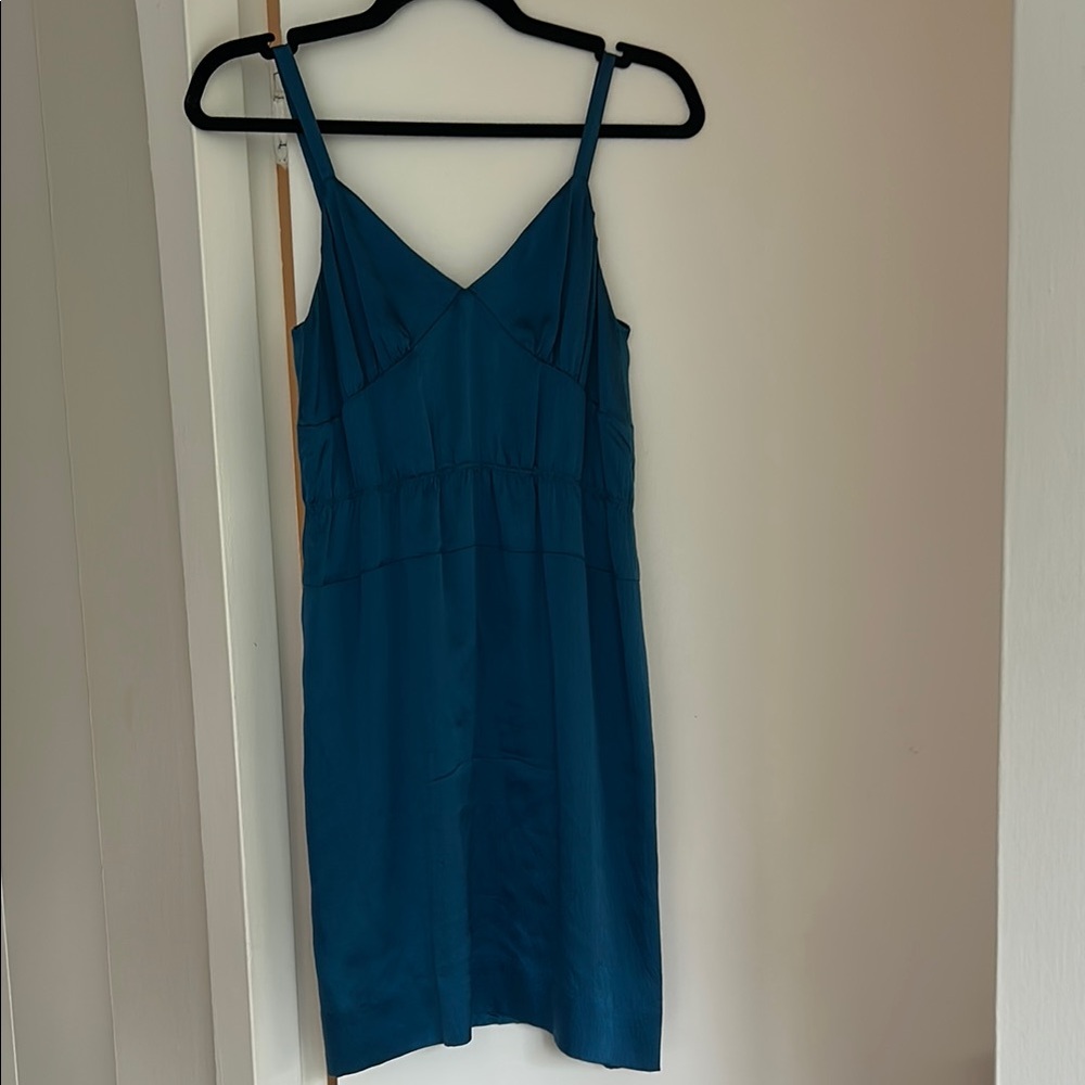 J. Crew blue silk mini dress